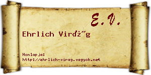 Ehrlich Virág névjegykártya