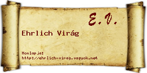Ehrlich Virág névjegykártya